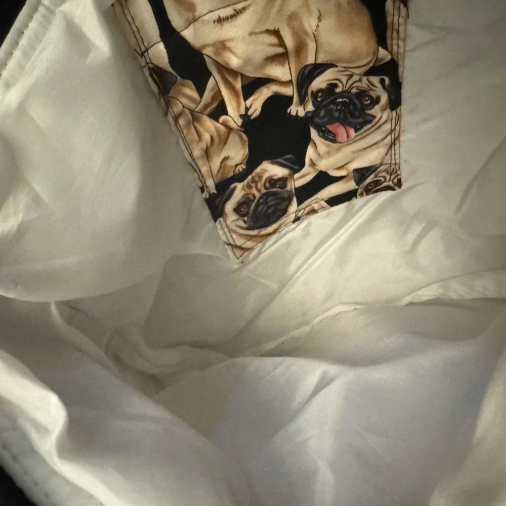 Pugs Tote Bag 12x10 Black Handles and Lining